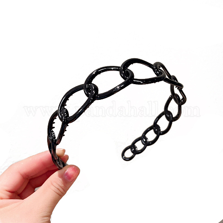 Plastic Curb Chains Shape Hair Bands OHAR-PW0003-188C-1