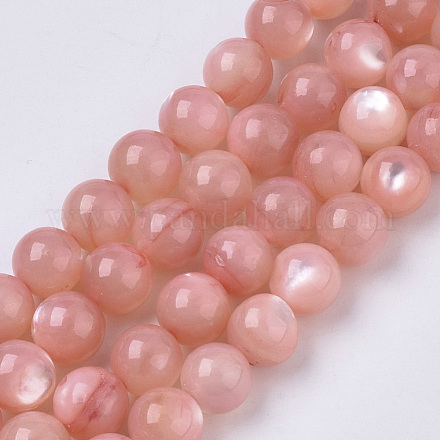 Hebras de perlas de concha de nácar de concha blanca natural X-SSHEL-T012-06-1
