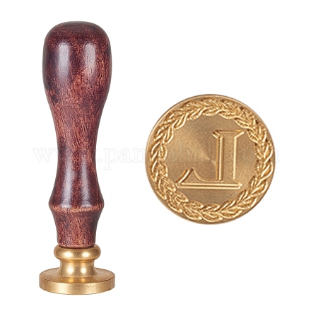 DIY Letter Scrapbook Brass Wax Seal Stamps and Wood Handle AJEW-P068-B05-1
