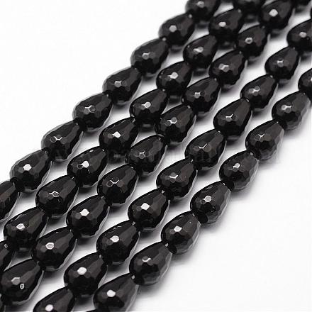 Natural Black Onyx Beads Strands G-P161-25-14x10mm-1