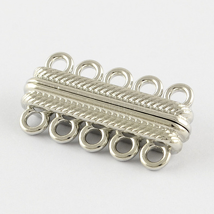 Rectangle Tibetan Style Alloy Magnetic Clasps for Jewelry Making PALLOY-S024-P-1