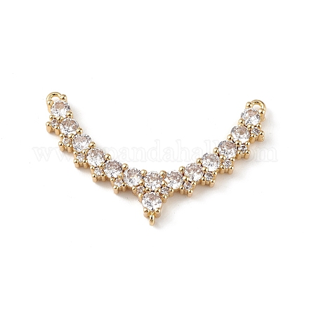 Rack Plating Brass Micro Pave Clear Cubic Zirconia Chandelier Component Link KK-C019-26G-1