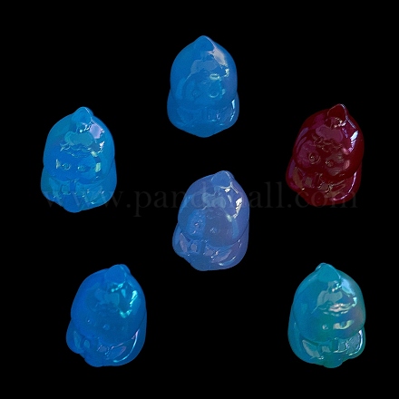 Placage uv lumineux perles acryliques irisées arc-en-ciel PACR-E002-07-1