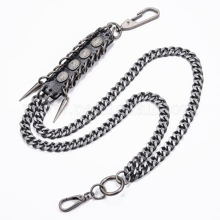 Alloy Two-Tiered Curb Chain Belts AJEW-H011-05-1