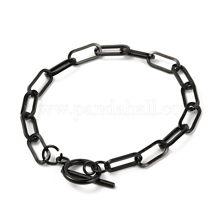 Unisex 304 braccialetti a catena in acciaio inossidabile con graffetta BJEW-H541-03A-EB-1