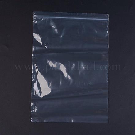 プラスチックジップロックバッグ  再封可能な包装袋  トップシール  セルフシールバッグ  長方形  ホワイト  36x24cm  片側の厚さ：2.7ミル（0.07mm）  100個/袋 OPP-G001-G-24x36cm-1