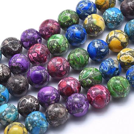 Kunsttürkisfarbenen Perlen Stränge TURQ-G148-14-10mm-1