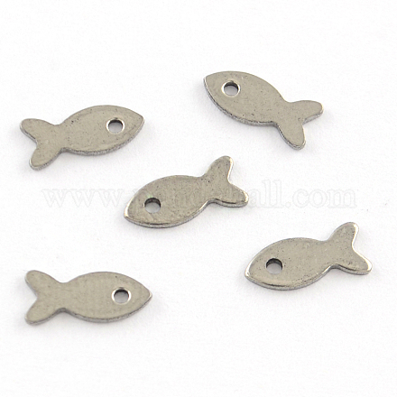201 Stainless Steel Fish Charms STAS-R064-33-1