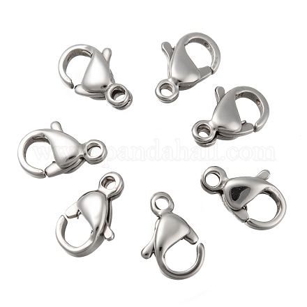 304 Stainless Steel Lobster Claw Clasps STAS-Q050-1