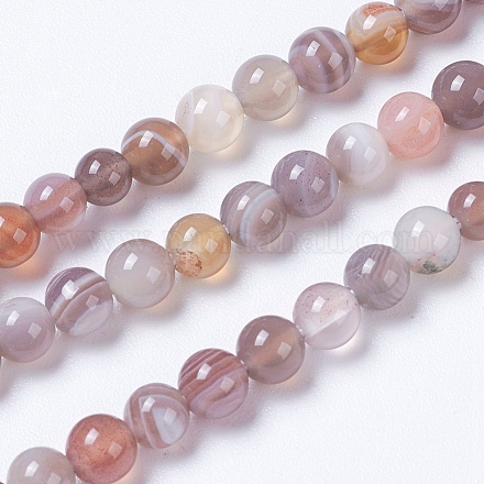 Chapelets de perles en agate naturelle du Botswana G-F568-197-4mm-1