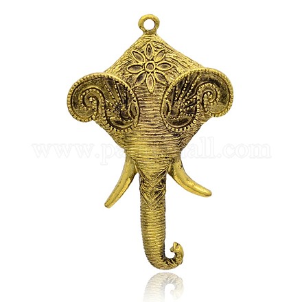 Elephant Tibetan Style Alloy Big Pendants PALLOY-J589-43AG-1