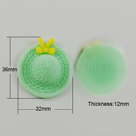 Hat Resin Cabochons CRES-A1284-4-1