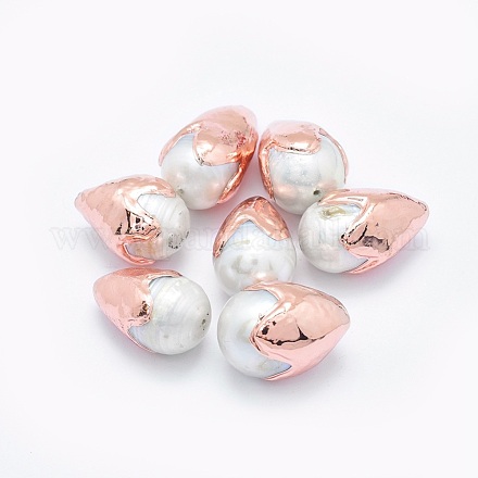 Perlas naturales abalorios de agua dulce cultivadas PEAR-G005-05RG-1