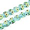 Handmade Lampwork Beads Strands, Heart with Flower, Pale Turquoise, 14~15.5x15~15.5x9~10mm, Hole: 1.2mm, about 35pcs/strand, 19.29 inch(49cm)