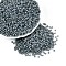 8/0 Glass Seed Beads, Ceylon, Round, Gray, 3mm, Hole: 1mm, about 2222pcs/100g