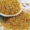 Glass Seed Beads, Silver Lined, Cylinder, Gold, 2.5x1.6mm, Hole: 1mm, about 1310pcs/10g