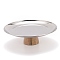 Round Aluminum Alloy Desktop Storage Tray, with Wood Base, Jewelry Trays, Snack Tray Plate, for Living Room Kitchen Table Home, Dark Salmon, 23.1x7.3cm,  Wood Base Diameter: 69mm