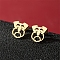 Stainless Steel Stud Earrings, Dog Shape, Golden, 12mm