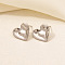 Non-Tarnish Stylish Heart Shaped 304 Stainless Steel Stud Earrings for Women