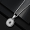 Brass Micro Pave Clear Cubic Zirconia Chunky Initial Pendant Necklaces, Platinum, Letter O, 19.69 inch(50cm)