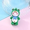 PVC Plastic Pendants, Frog, Green, 50x30mm