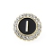 Letter Enamel Pins, Alloy Brooches for Backpack Clothes, with Clear Cubic Zirconia , Letter I, 17.8x17mm