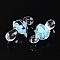 Handmade Lampwork Pendants, Mushroom, Light Sky Blue, 26.5~27.5x12x12mm, Hole: 2~2.5mm