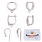 Beebeecraft 12Pcs 3 Style Platinum Plated Cubic Zirconia Hoop Earrings French Hoop Huggie Stud Earrings Components Findings for Dangling Charms Jewelry Making