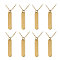 6Pcs 304 Stainless Steel Pendant Necklace, Cable Chains, Rectangle, Golden, 19.65 inch(49.9cm)