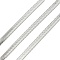 Brass Herringbone Chains, Unwelded, with Spool, Platinum, 4x0.6mm