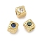 Cube Brass Micro Pave Cubic Zirconia Beads, Long-Lasting Plated, Rack Plating, Lead Free & Cadmium Free, Mixed Color, 5x5x6mm, Hole: 2mm