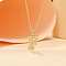 Alloy Textured Initial Pendant Necklaces, Golden, Letter F, 18.31 inch(46.5cm)