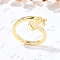 Brass Cuff Rings for Women, Letter, Letter H, Inner Diameter: 15.6mm