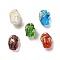 Handmade Gold Sand Lampwork Beadsl, Nuggets, Mixed Color, 13.5x10x9mm, Hole: 1.6mm