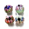 Handmade Lampwork Beads, Round with Dragonfly & Flower, Mixed Color, 15~15.5x13.5~14mm, Hole: 2.8mm