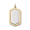 304 Stainless Steel Pendants, with Jump Ring, Hexagon Charm, Golden & Stainless Steel Color, 27x15x2mm, Hole: 3mm