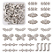 Alloy Crystal Rhinestone Spacers Bars, Mixed Shapes, Platinum, 60pcs/box