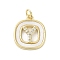 Rack Plating Brass Micro Pave Clear Cubic Zirconia Pendants, with Shell, Cadmium Free & Lead Free, Long-Lasting Plated, Real 18K Gold Plated, with Jump Ring, Letter Y, 17.5x15x2.5mm, Hole: 3mm