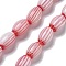 Handmade Millefiori Lampwork Beads Strands, Rice, Red, 11~12x7~8mm, Hole: 0.9mm, about 31pcs/strand, 13.98~14.37 inch(35.5~36.5cm)