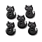 2-Hole Resin Buttons, Cat, Black, 15x10x2.5mm, Hole: 1.2mm