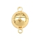 Brass Magnetic Clasp, Round, Rack Plating, Long-Lasting Plated, Lead Free & Cadmium Free, Real 18K Gold Plated, 19.5x12x12mm, Hole: 2mm
