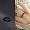 Glass Stretchy Finger Rings, Round, Black, 60mm