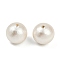 Compressed Cotton Pearl Beads, Eco-Friendly, Round, Floral White, 10~11mm, Hole: 1.4mm