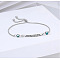 304 Stainless Steel Micro Pave Cubic Zirconia Box Chain Slider Bracelets, Rectangle Link Bracelets for Women, Stainless Steel Color, 5-1/4~9-1/4 inch(13.5~23.5cm)