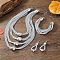 Alloy Barrel Beaded Multilayer Necklaces & Dangle Earring & Multilayer Bracelets Sets, Light Grey, 420mm