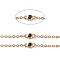 Brass Cable Chains, Soldered, Flat Oval, with Black Glass Rhinestone and Spool, Long-Lasting Plated, Real 18K Gold Plated, 4x8x2mm, about 16.4 Feet(5m)/roll