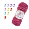 Wool Chunky Chenille Yarn, for Weaving, Knitting & Crochet, with Locking Stitch Marker, Medium Violet Red, 3mm, about 131.23 Yards(120m)/Skein
