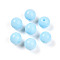 Opaque Solid Color Glass Beads, Round, Sky Blue, 10~10.5mm, Hole: 1.2~1.4mm, about 740pcs/1000g