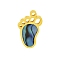 304 Stainless Steel Pendants, Footprint Charm, Golden, 16x9x1.8mm, Hole: 1.5mm