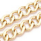 Aluminium Curb Chains, Unwelded, with Spool, Golden, 30x24x4.5mm, about 16.40 Feet(5m)/Roll
